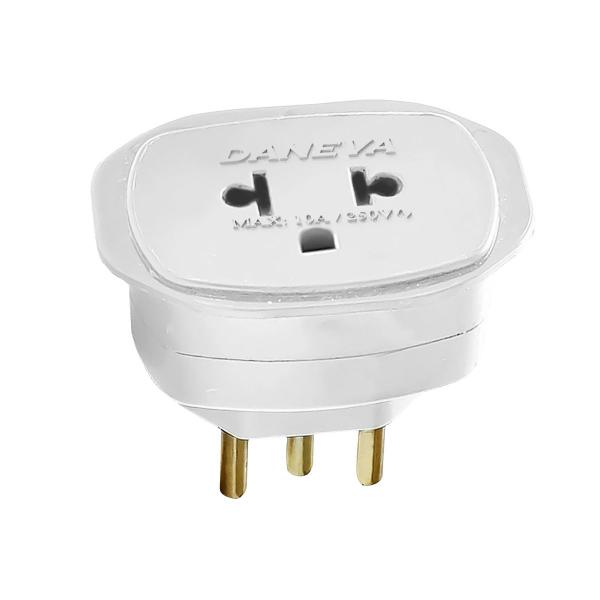 Imagem de Adaptador Universal 3 Pinos 2p+t 10a/250v Branco Dn1661 - PC / 12