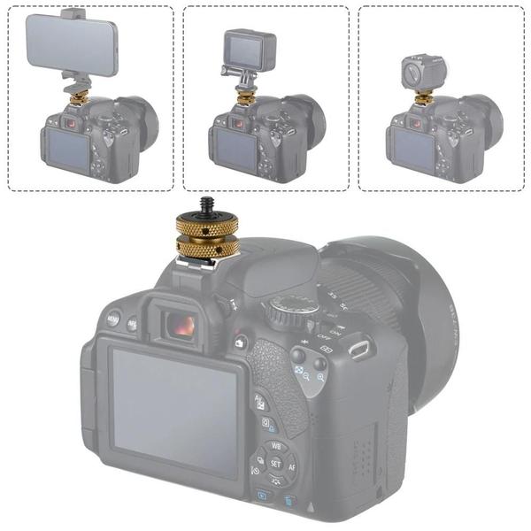 Adaptador Universal de Sapata para Câmera DSLR e Sem Espelho - 1/4-20 e 3/8 Imagem de Adaptador Universal de Sapata para Câmera DSLR e Sem Espelho - 1/4-20 e 3/8