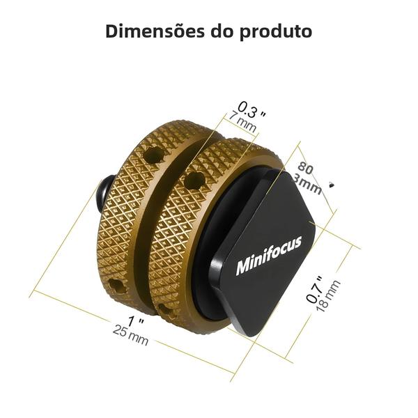Adaptador Universal de Sapata para Câmera DSLR e Sem Espelho - 1/4-20 e 3/8 Imagem de Adaptador Universal de Sapata para Câmera DSLR e Sem Espelho - 1/4-20 e 3/8