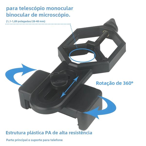 Imagem de Adaptador Universal para Celular em Microscópios, Telescópios e Binóculos