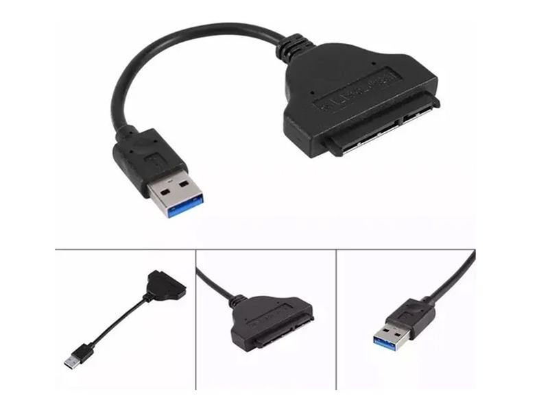 Imagem de Adaptador USB 3.0 A Macho Sata 2.5 para ssd e hd de notebook cabohssd