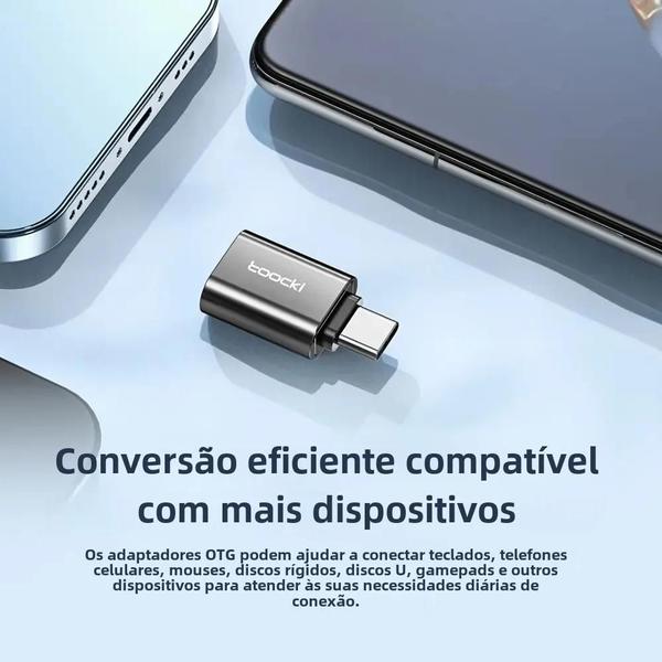 Imagem de Adaptador USB 3.0 Tipo C para Micro USB 2.0 - Conversor OTG para Macbook, Xiaomi e Samsung