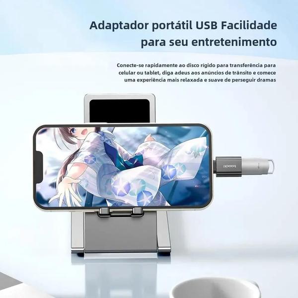 Imagem de Adaptador USB 3.0 Tipo C para Micro USB 2.0 - Conversor OTG para Macbook, Xiaomi e Samsung