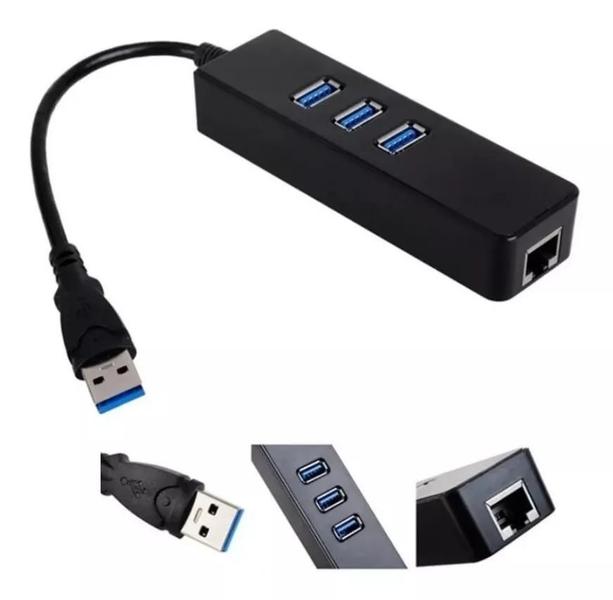 Imagem de Adaptador usb 3.0 x rede gigabit com 3 portas usb 3.0 lt-1163 lotus