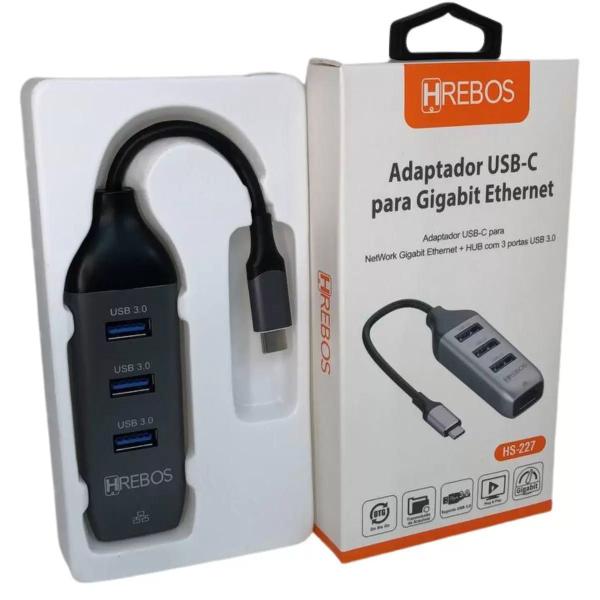 Imagem de Adaptador Usb 3.1 Type-c Lan Rede Rj45 100/1000mbps