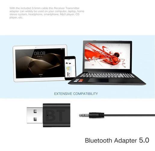 Imagem de Adaptador Usb Bluetooth 5.0 Receptor Musica P2 Automotivo