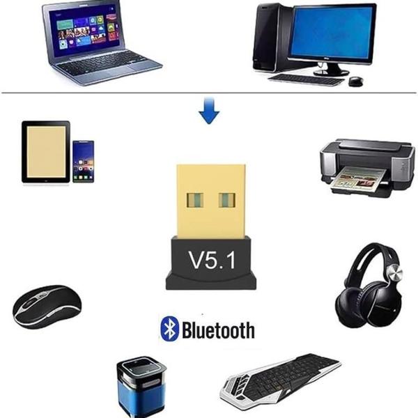 Imagem de Adaptador Usb Bluetooth 5.1 Desktop Transmissor Bluetooth