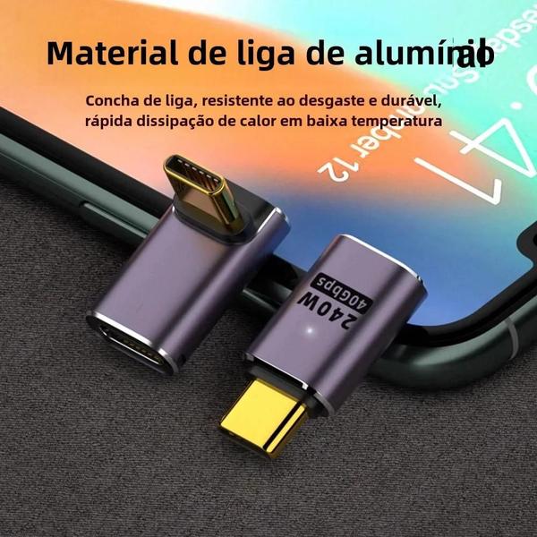 Imagem de Adaptador USB-C 240W (5A) com OTG - Carregamento Rápido USB4.0 (40Gbps, 8K@60Hz)