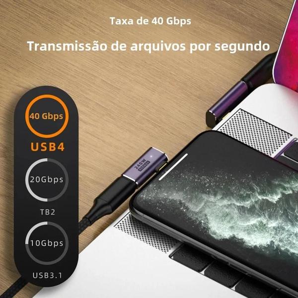 Imagem de Adaptador USB-C 240W (5A) com OTG - Carregamento Rápido USB4.0 (40Gbps, 8K@60Hz)