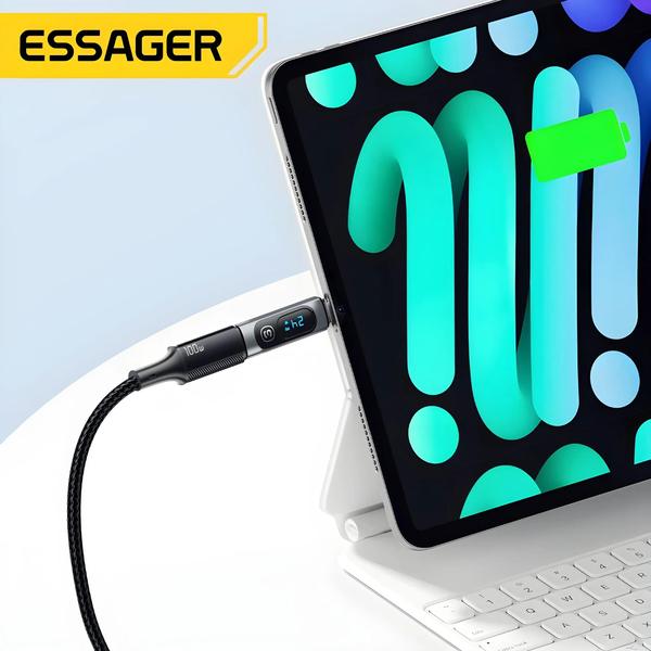 Imagem de Adaptador USB-C 240W com Display Digital - Compatível com MacBook Pro, Air, Samsung e Mais