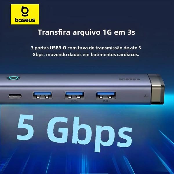 Adaptador USB-C 4 em 1 para Macbook - Hub com Ethernet Gigabit Imagem de Adaptador USB-C 4 em 1 para Macbook - Hub com Ethernet Gigabit