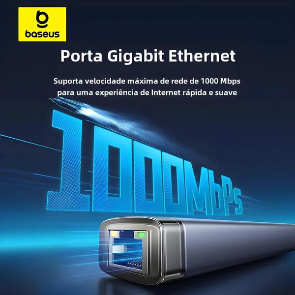 Adaptador USB-C 4 em 1 para Macbook - Hub com Ethernet Gigabit Imagem de Adaptador USB-C 4 em 1 para Macbook - Hub com Ethernet Gigabit