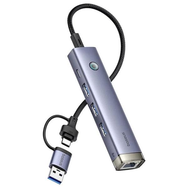 Adaptador USB-C 4 em 1 para Macbook - Hub com Ethernet Gigabit Imagem de Adaptador USB-C 4 em 1 para Macbook - Hub com Ethernet Gigabit