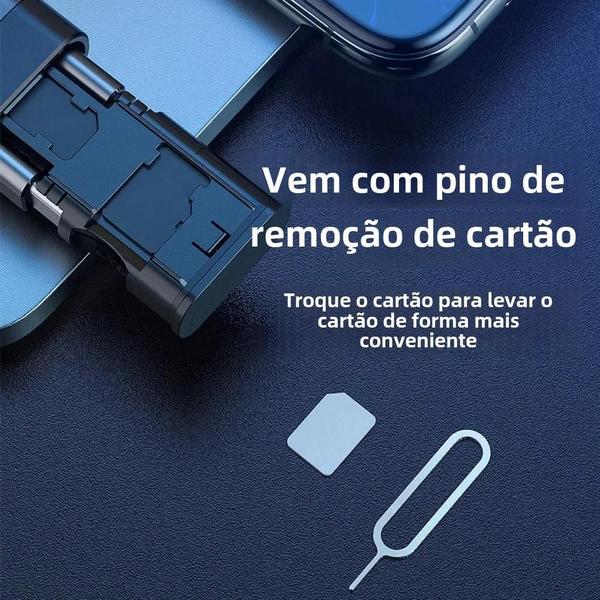 Imagem de Adaptador USB-C 9 em 1 Multifuncional - Cabo de Dados, Leitor de Cartões SIM e TF