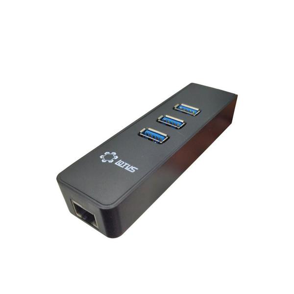 Imagem de Adaptador Usb-C Com 3 Saída Usb3.0 Rj45 P Notebook Lt-1168