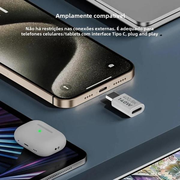 Imagem de Adaptador USB-C (Fêmea) para Thunderbolt 3 (Macho) - 40Gbps, 8K@60Hz