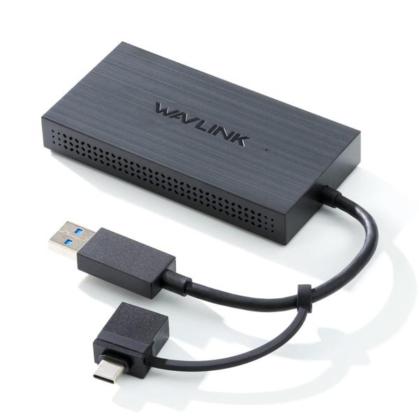 Imagem de Adaptador USB C ou USB 3.0 para HDMI duplo WAVLINK 1080P @60Hz