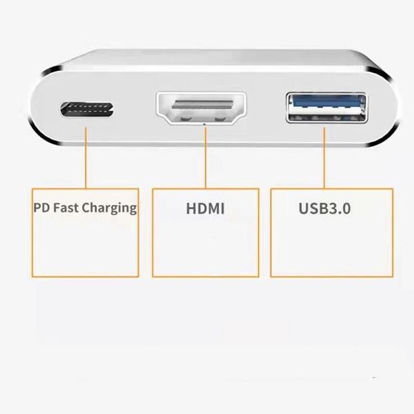 Imagem de Adaptador Usb C P Notebook Com Saídas Hdmi Usb Tipo C Lt-165