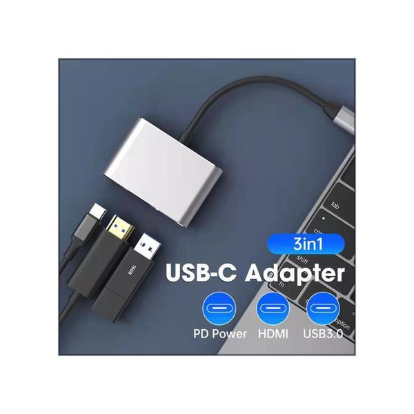 Imagem de Adaptador Usb C P Notebook Com Saídas Hdmi Usb Tipo C Lt-165