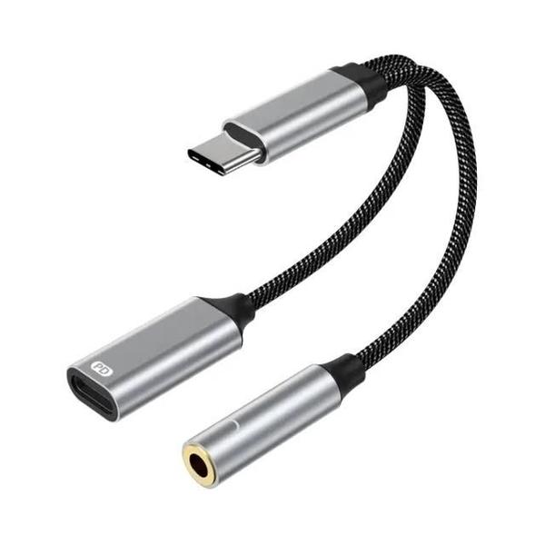 Imagem de Adaptador USB-C para 3,5mm Wangyou - 2 em 1 com PD 3.0 - Carregamento e Áudio