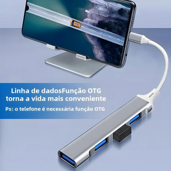 Adaptador USB-C para 4 Portas USB 3.1 - Hub Multidivisor para Xiaomi e Lenovo Imagem de Adaptador USB-C para 4 Portas USB 3.1 - Hub Multidivisor para Xiaomi e Lenovo
