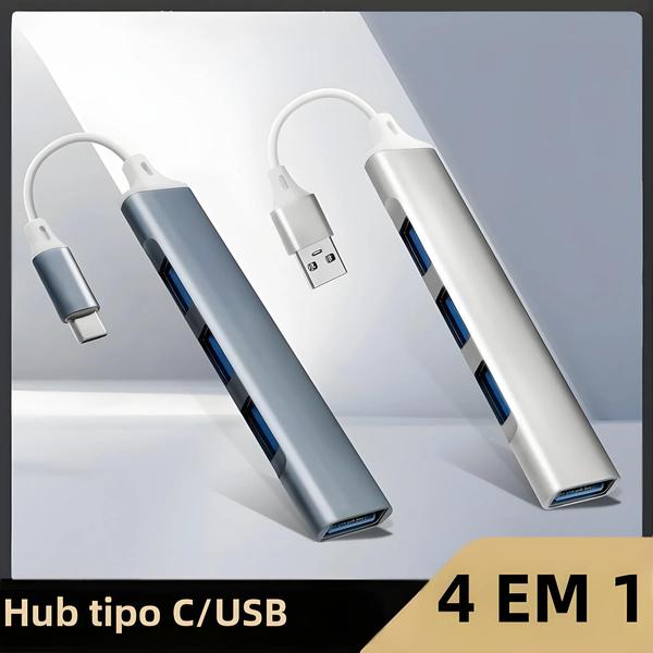 Adaptador USB-C para 4 Portas USB 3.1 - Hub Multidivisor para Xiaomi e Lenovo Imagem de Adaptador USB-C para 4 Portas USB 3.1 - Hub Multidivisor para Xiaomi e Lenovo