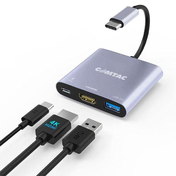 Imagem de Adaptador USB C para AV Digital Multiportas USB 3.0 HDMI USB C