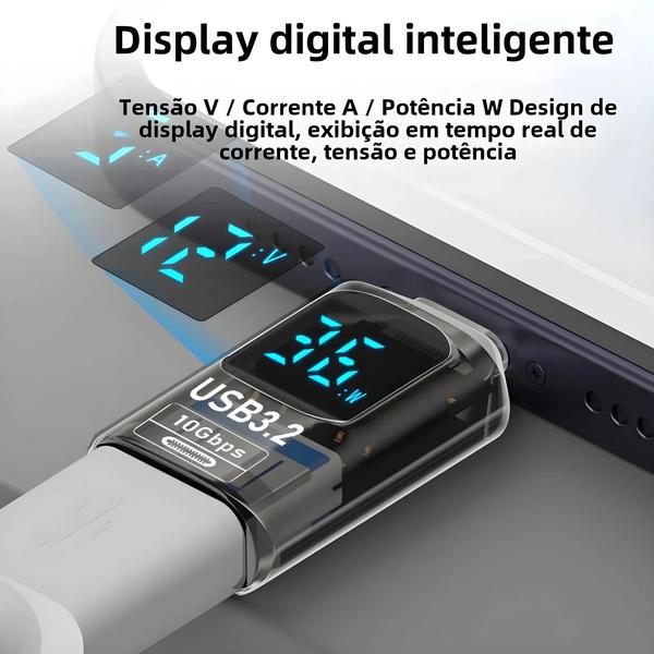 Imagem de Adaptador USB-C para Display Digital - 10 Gbps - Conversor Macho/Fêmea