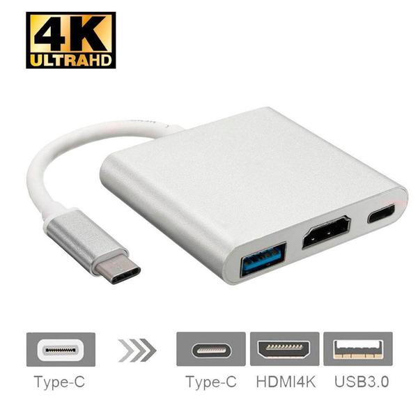 Imagem de Adaptador USB-C para HDMI, USB C, USB A, F3, Alumínio