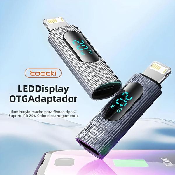 Imagem de Adaptador USB C Para Lightning De Carregamento Rápido PD 20W OTG Display Converter Para iPhone 15 14