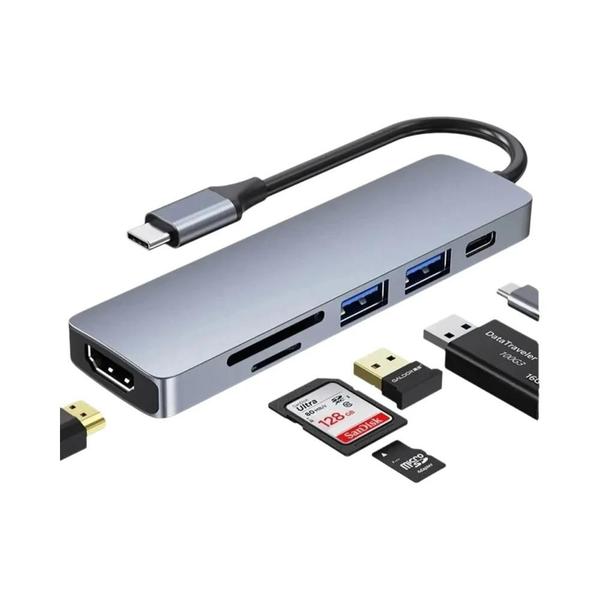 Imagem de Adaptador USB-C para Macbook - 4K HDMI, Thunderbolt 3, USB 3.0, Leitor de Cartões TF/SD e PD