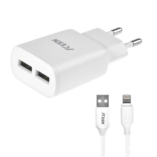 Imagem de Adaptador USB Keen KC-01 Auto Id + Cabo Lightning - Branco