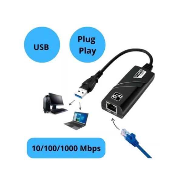 Imagem de Adaptador Usb Lan Rede Giga Ethernet 10/100/1000