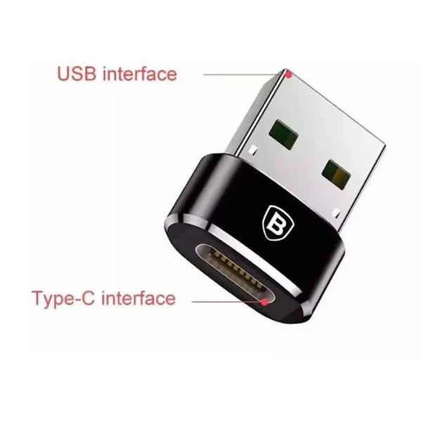 Imagem de Adaptador USB Macho 2.0 para Tipo C Fêmea para Computador Notebook Carregador