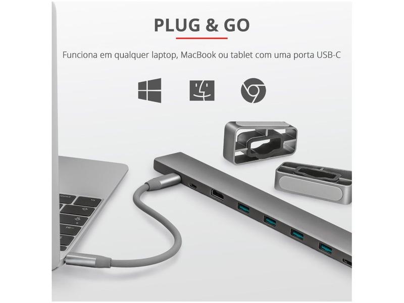 Imagem de Adaptador USB Multiportas 10 em 1 HDMI