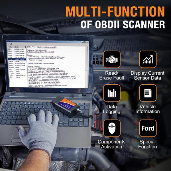 Imagem de Adaptador USB OBD2 OBDMONSTER ELM327 para Windows com MS CAN/HS CAN