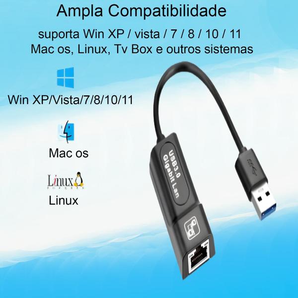 Imagem de Adaptador Usb P Rj45 1000mbps Pc LT-1168 USBRJ45-00