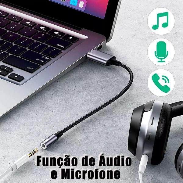 Imagem de Adaptador Usb P3 Fone Microfone 3.5Mm Pc Notebook