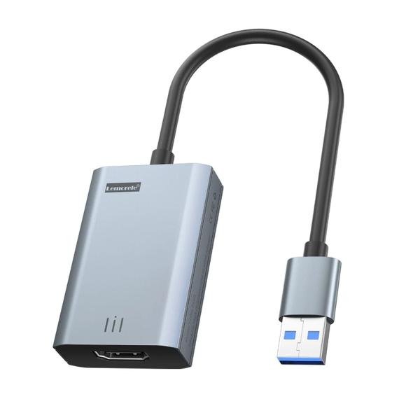 Imagem de Adaptador USB para HDMI 1080p Lemorele - Conversor de Vídeo para Placa Gráfica Externa