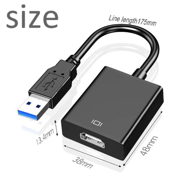 Imagem de Adaptador USB para HDMI, USB 3.0/2.0 para HDMI Cable Multi-Display Video Converter- PC Laptop Windows 7 8 10,Desktop, Laptop, PC, Monitor, Projector, HDTV. Não suporte ao Chromebook