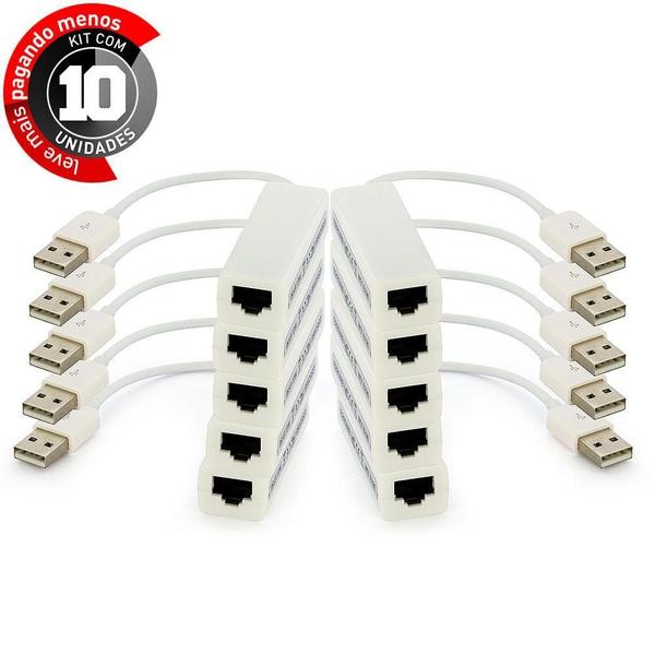 Imagem de Adaptador USB para RJ45 Cirilo Cabos - Kit com 10