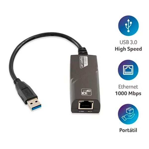 Imagem de Adaptador USB para RJ45, Multilaser, Preto - WI422