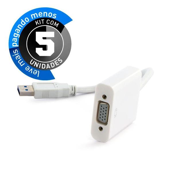 Imagem de Adaptador Usb Para Vga - Kit Com 5