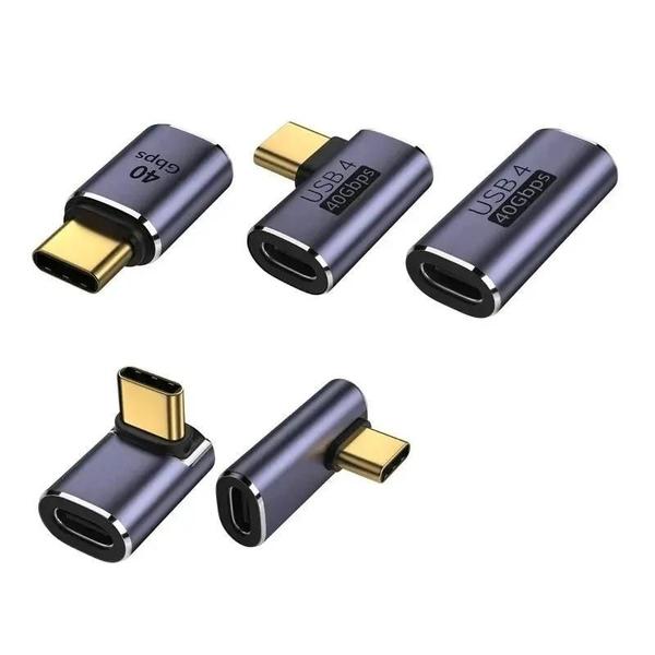 Imagem de Adaptador USB Tipo C 90 Graus - 100W, Carga Rápida e Transferência de Dados PD