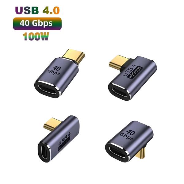 Imagem de Adaptador USB Tipo C 90 Graus - 100W PD, Carga Rápida e Transferência de Dados