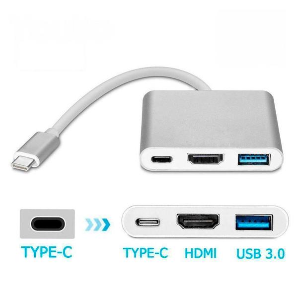 Imagem de Adaptador USB Tipo C Para HDMI 3 em 1