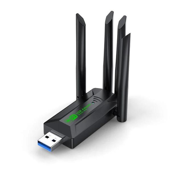 Imagem de Adaptador USB WiFi de Banda Dupla 1200Mbps - 4 Antenas 2.4G/5GHz - Para Windows 10/11