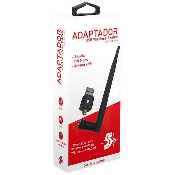 Imagem de Adaptador USB Wireless 2.4GHZ Interface USB 2.0 para Computador 015-0065 5+