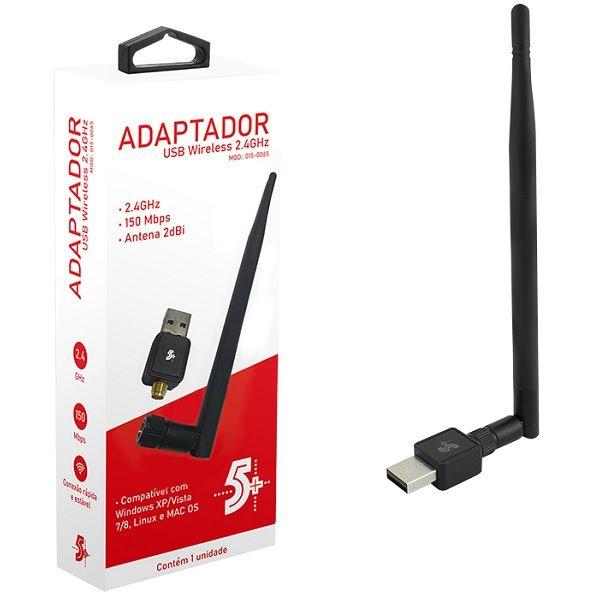 Imagem de Adaptador USB Wireless 2.4GHZ Interface USB 2.0 para Computador 015-0065 5+