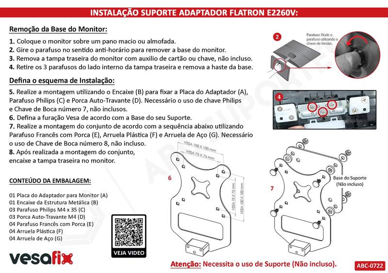 Imagem de Adaptador Vesa Monitor LG FLATRON E2260V Sem Furação Vesa